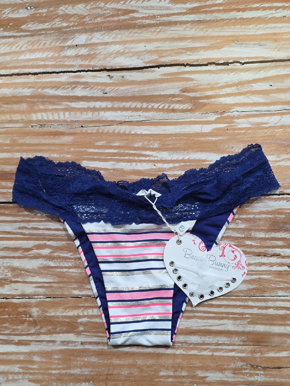 NWT Beach Bunny‎ A Shore Thing Lady Lace Skimpy Bikini Bottom XL